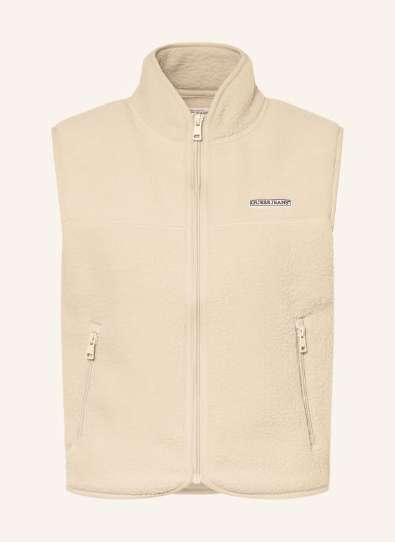 GUESS JEANS Fleeceweste HELLBRAUN