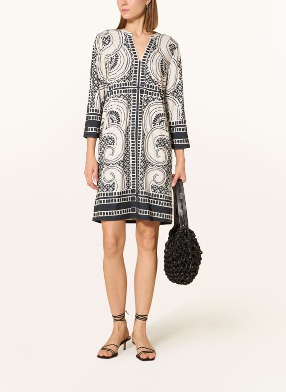 Miss Lagotte Satinkleid mit 3/4-Arm WEISS / HELLGRAU