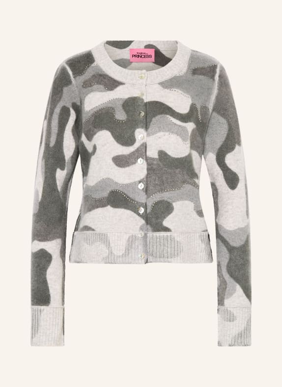 FrogBox Strickjacke mit Schmucksteinen HELLGRAU / DUNKELGRAU / GRAU