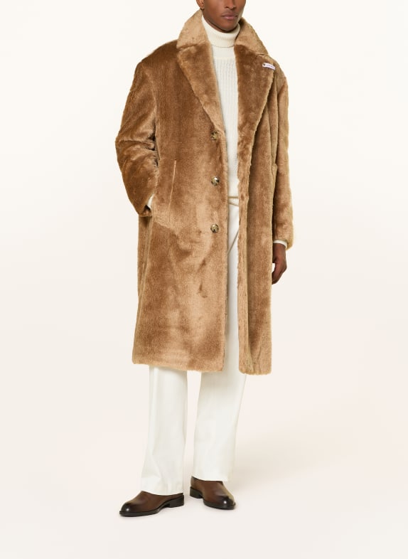 BOSS Mantel CALEN mit Mohair CAMEL