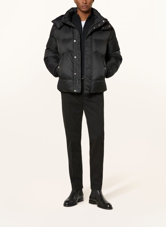 BOSS Steppjacke CORBINIAN mit abnehmbarer Kapuze SCHWARZ