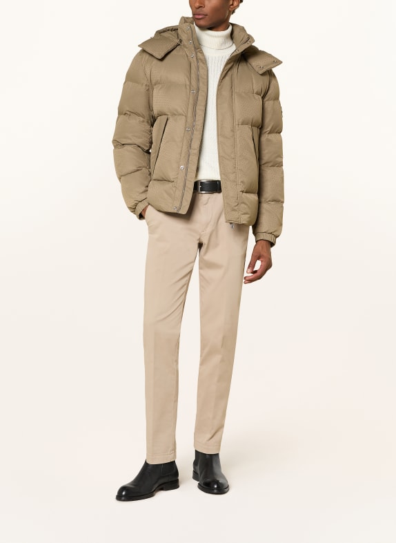 BOSS Steppjacke CORBINIAN mit abnehmbarer Kapuze BEIGE