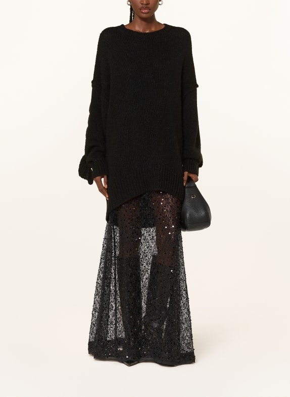 ESSENTIEL ANTWERP Spódnica ISEQUINS z cekinami CZARNY