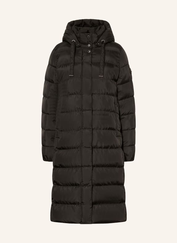 FUCHS SCHMITT Prošívaný kabát s odnímatelnou kapucí ČERNÁ