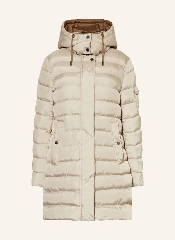 FUCHS SCHMITT Prošívaný kabát s odnímatelnou kapucí BÉŽOVÁ