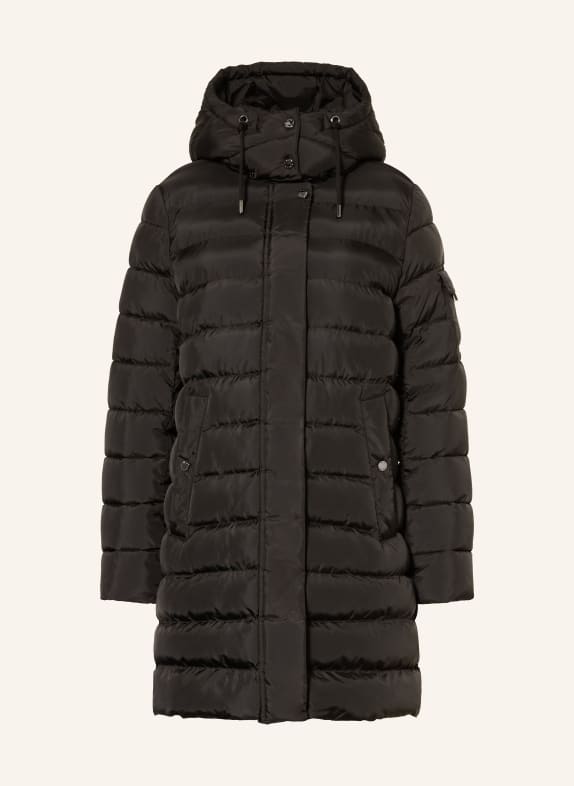 FUCHS SCHMITT Prošívaný kabát s odnímatelnou kapucí ČERNÁ