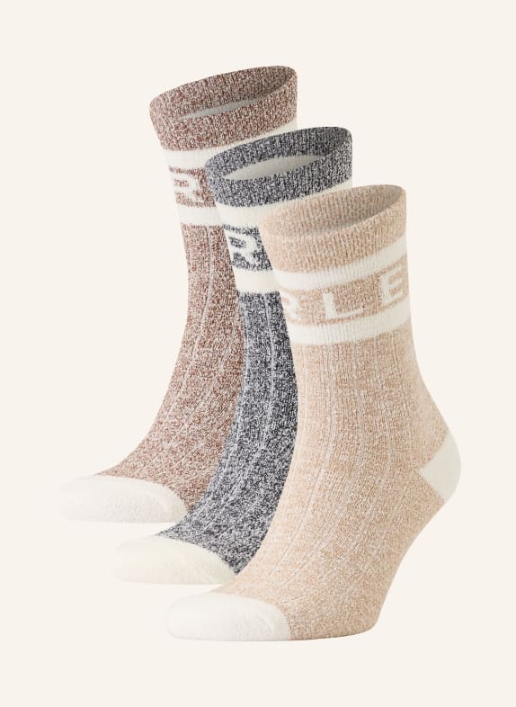 VARLEY 3er-Pack Strümpfe SPENCER BRAUN / BEIGE / SCHWARZ