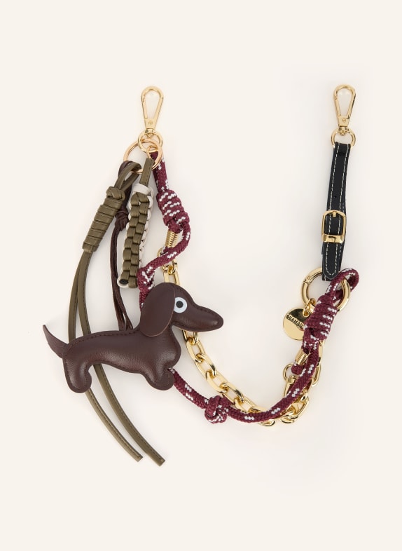 ViaMailBag Taschenanhänger DUNKELBRAUN / GOLD / DUNKELROT