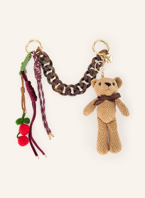 ViaMailBag Taschenanhänger BEIGE / DUNKELROT / GRÜN