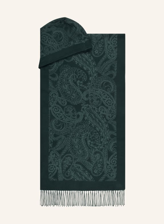 ETRO Schal mit Kapuze DUNKELGRÜN / HELLGRÜN
