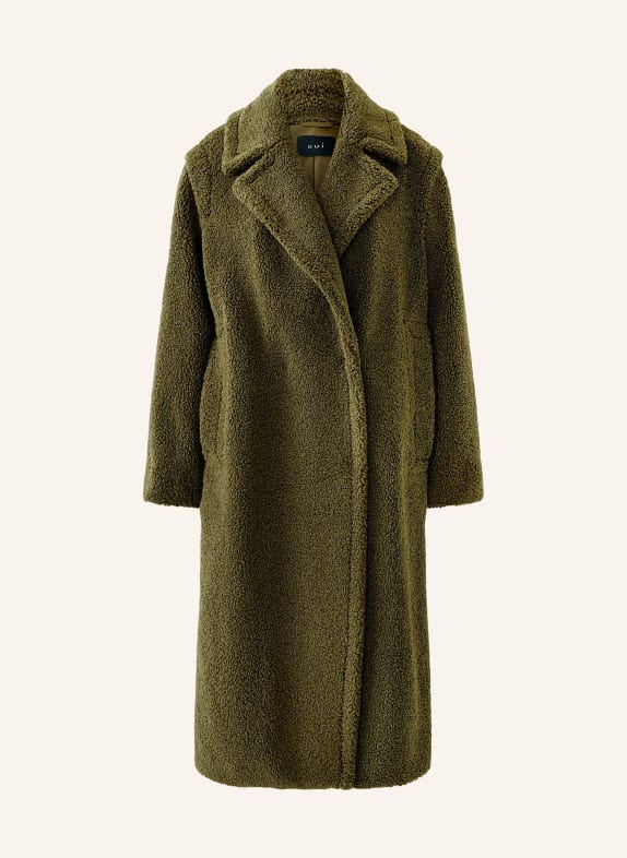 oui Teddyfell-Mantel DUNKELGRÜN