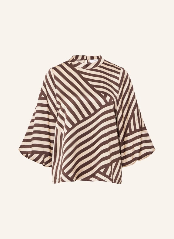 comma Blusenshirt aus Satin HELLGRAU / DUNKELGRAU