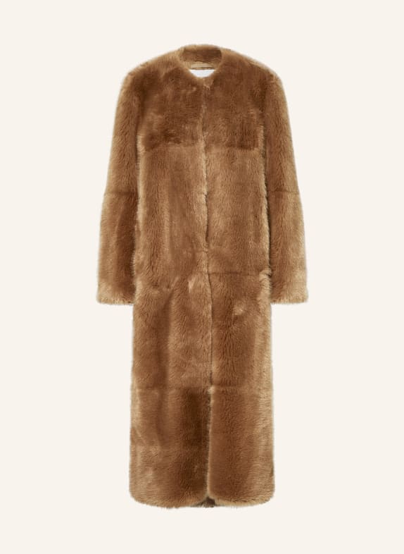 STAND STUDIO Kunstfell-Mantel HILMA CAMEL