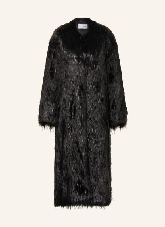 STAND STUDIO Kunstfell-Mantel CAROLINA SCHWARZ