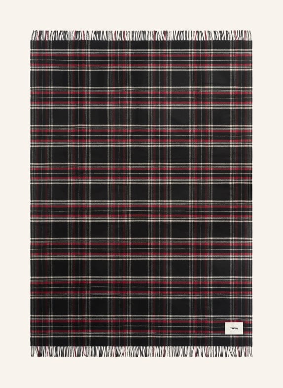 TEKLA Plaid ČERNÁ / ČERVENÁ