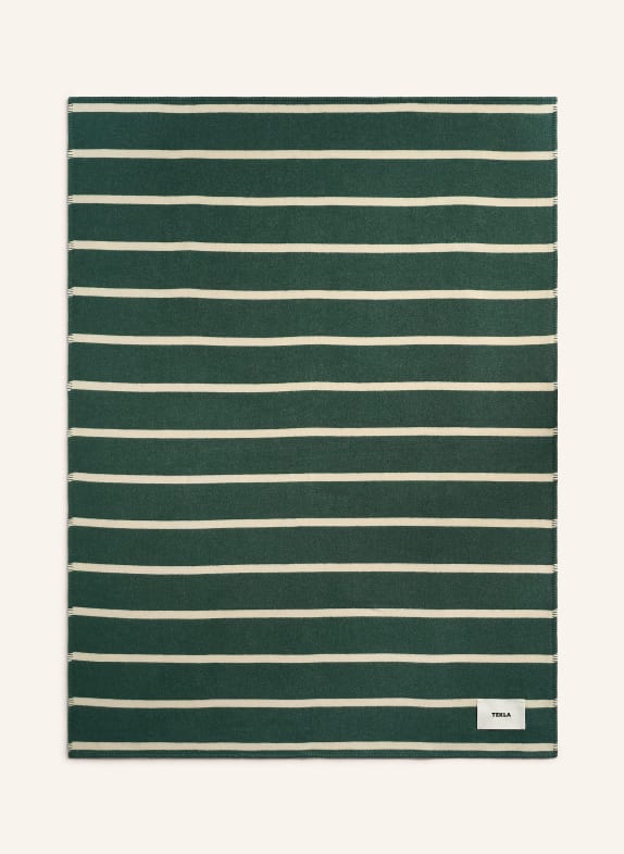 TEKLA Plaid ZELENÁ / BÍLÁ