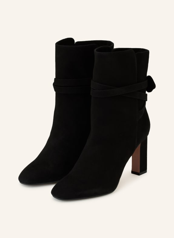 AQUAZZURA Kotníkové boty VERY BOW TIE ČERNÁ