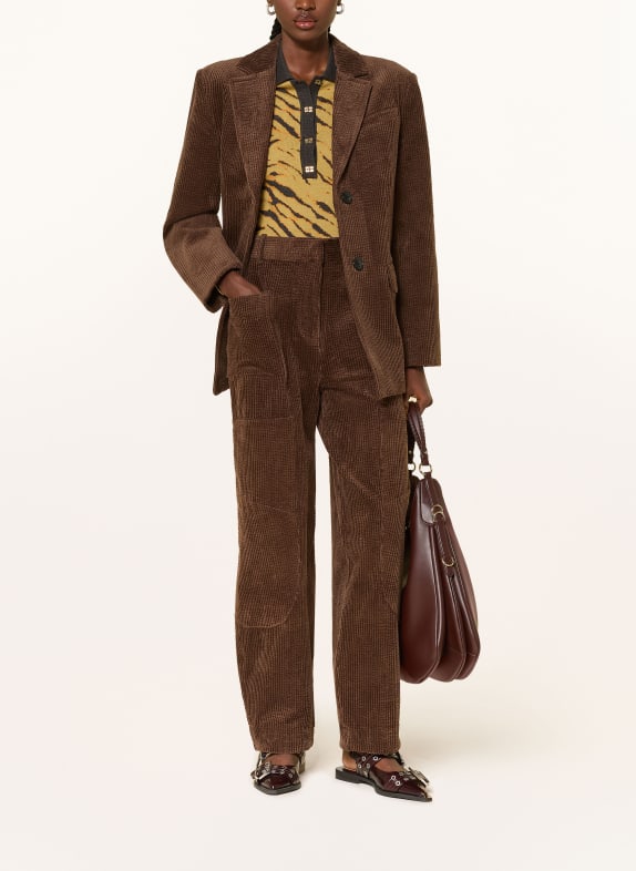 GANNI corduroy broek MARRON FONCÉ