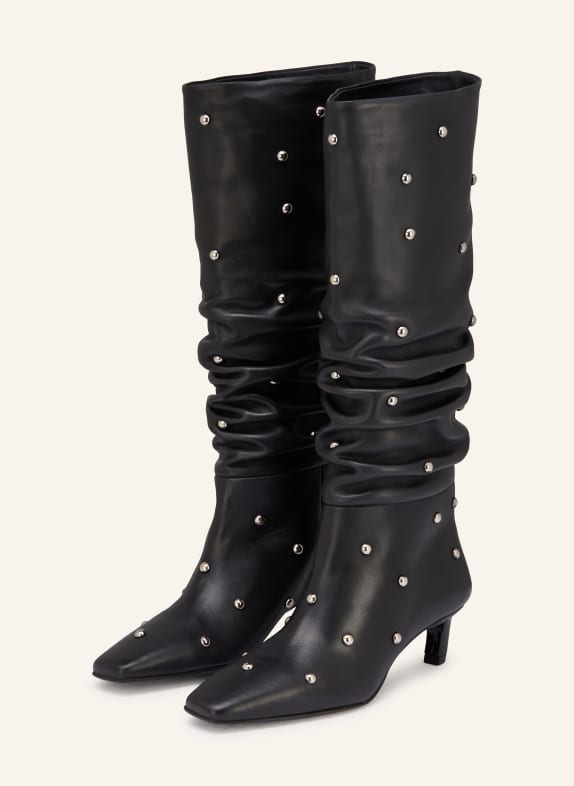 ALOHAS Stiefel KALILA mit Nieten SCHWARZ / SILBER