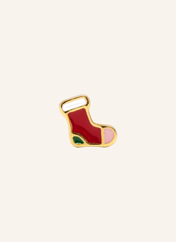 LULU Copenhagen CHRISTMAS SOCK stud earrings RED / GOLD / WHITE