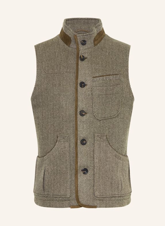 HABSBURG Gilet traditionnel KERSCHENECK KAKI / MARRON / VERT CLAIR