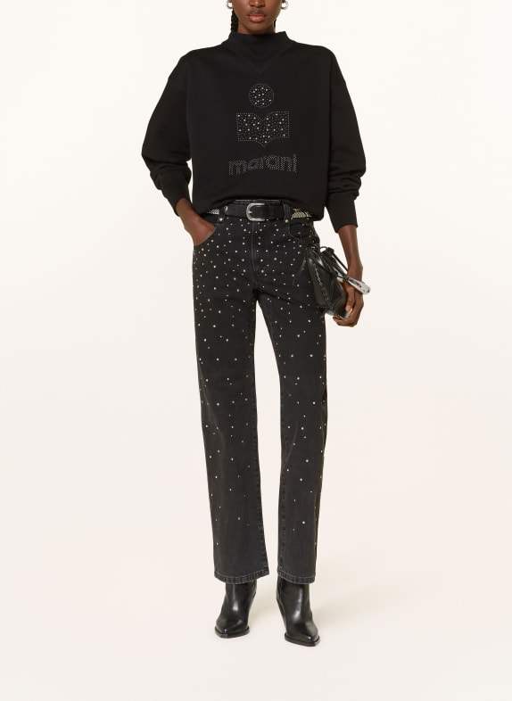 MARANT ÉTOILE Straight jeans BRINSA med nitter 01BK BLACK