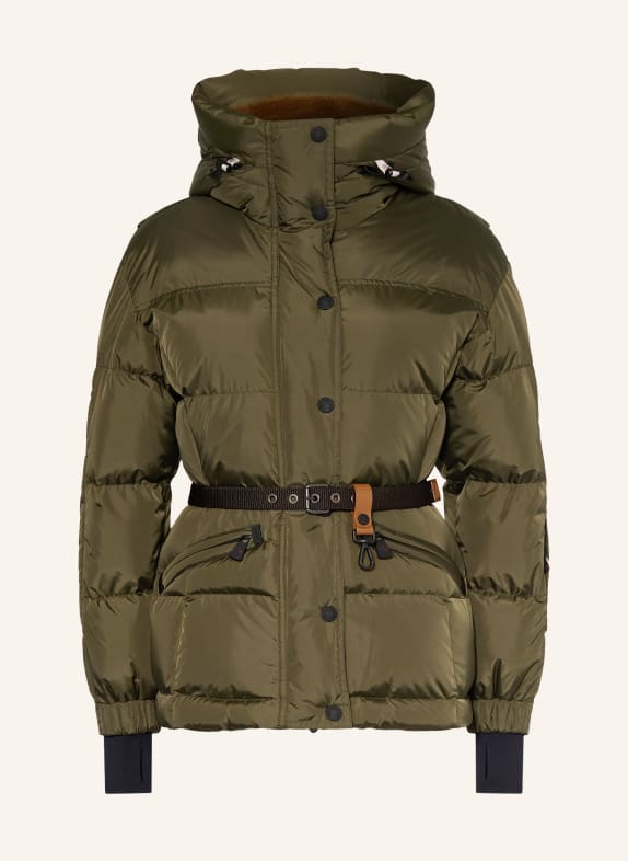 MONCLER GRENOBLE Daunenjacke SALASTRAINS mit Kunstfell KHAKI / BRAUN