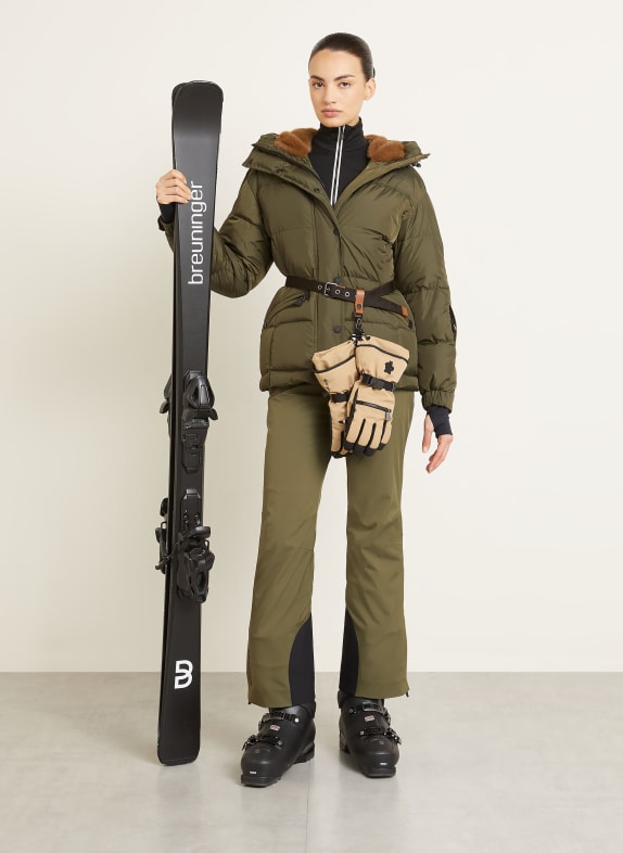 MONCLER GRENOBLE Doudoune SALASTRAINS avec fourrure synthétique KAKI / MARRON