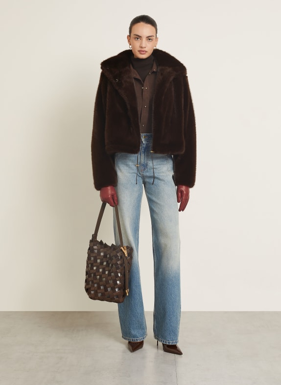 DARKPARK Kunstfell-Jacke DUNKELBRAUN