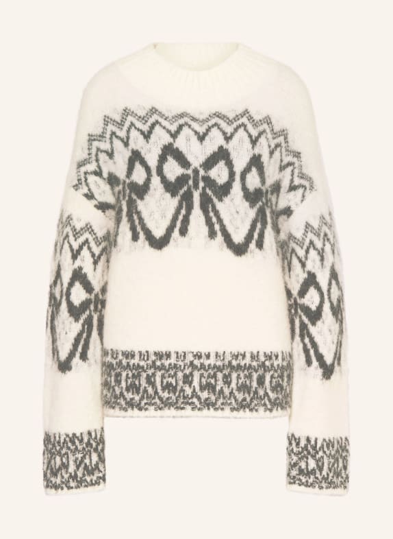 MRS & HUGS Pullover mit Alpaka ECRU / DUNKELGRAU