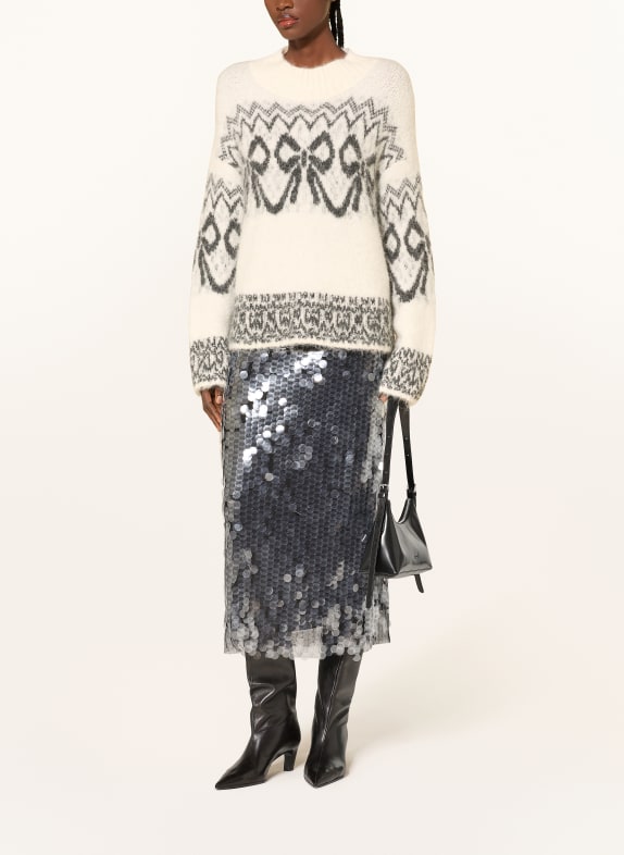MRS & HUGS Trui met alpaca ECRU / DONKERGRIJS