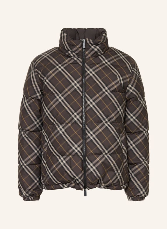 BURBERRY man burberry coats check print windbreaker jacket DARK BROWN / CAMEL / GRAY