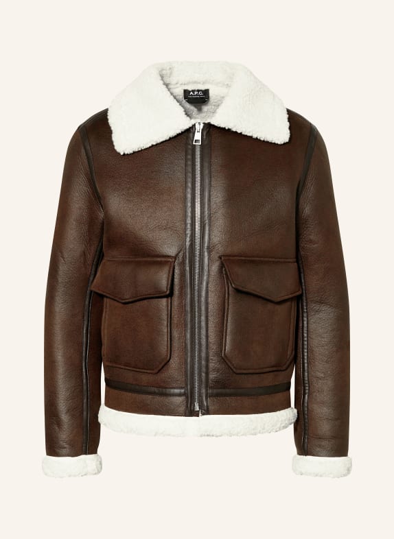 A.P.C. Jacke in Lederoptik DUNKELBRAUN