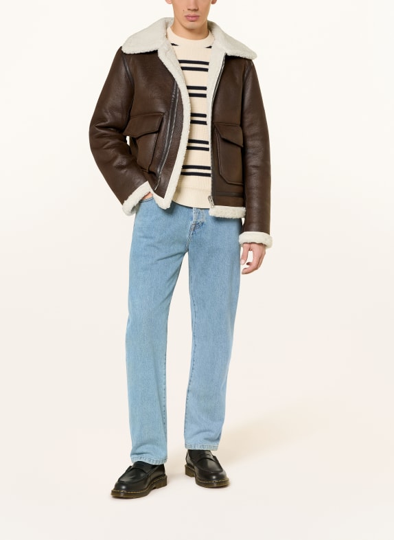A.P.C. Jas in leerlook MARRON FONCÉ