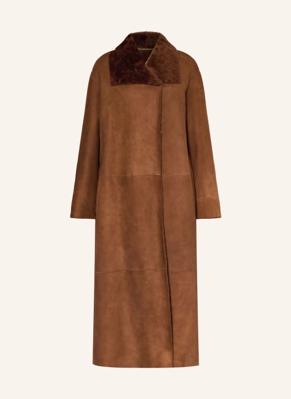 NOUR HAMMOUR Ledermantel BIRTHDAY zum Wenden BRAUN