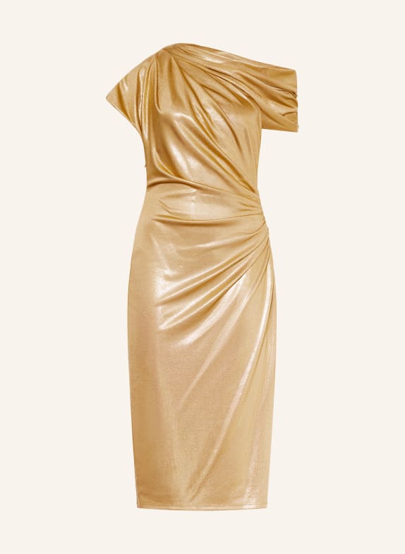 Blejzry a saka Koktejlové šaty s třpytivou přízí ZLATÁ
