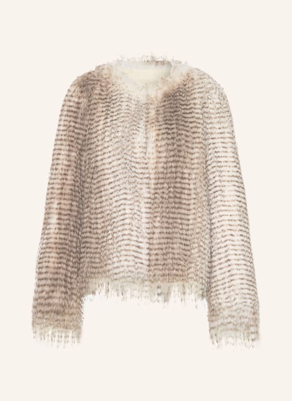 SOFIE SCHNOOR Kunstfell-Jacke FULLASW ECRU / DUNKELBRAUN