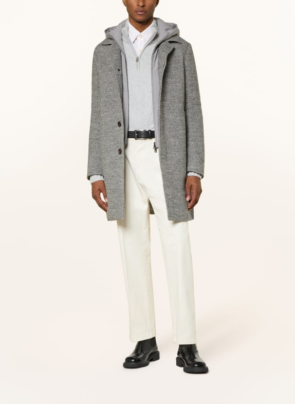 DUNO Mantel JASPER mit herausnehmbarer Blende GRAU