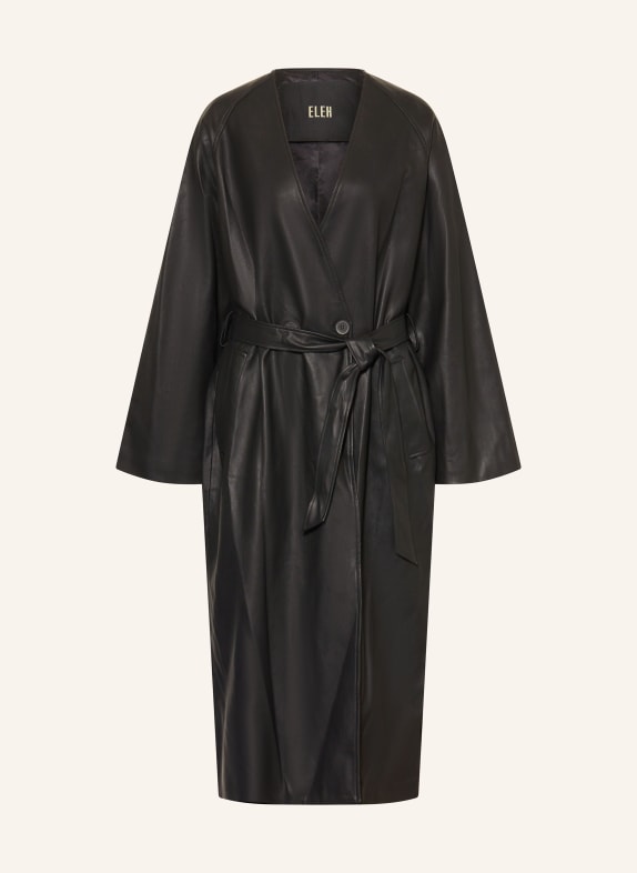 ELEH Mantel in Lederoptik SCHWARZ