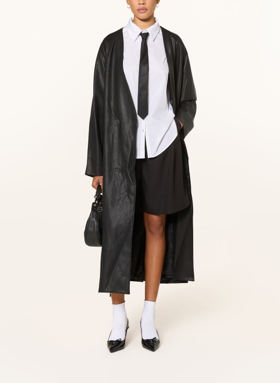 ELEH Mantel in Lederoptik SCHWARZ
