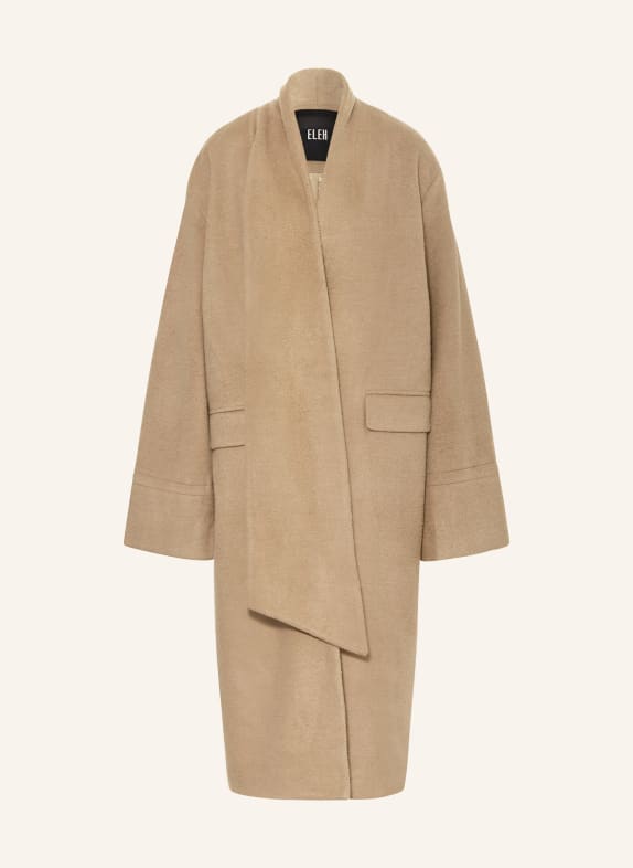 ELEH Mantel mit fixiertem Schal CAMEL