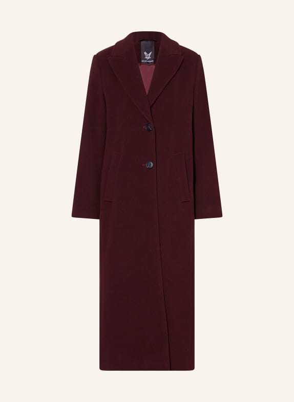 FUCHS SCHMITT vlněný kabát TMAVĚ ČERVENÁ