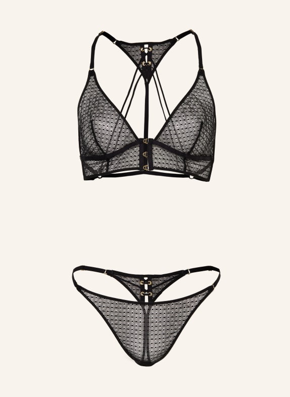 Aubade Set SECRET LANGUAGE: Triangel-BH und String SCHWARZ / GOLD