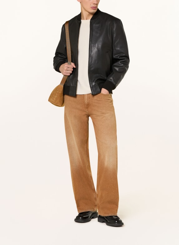 SANDRO Lederblouson SCHWARZ