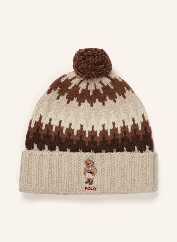 POLO RALPH LAUREN Mütze CREME / DUNKELBRAUN / BRAUN