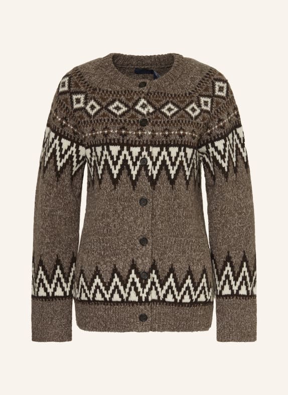 POLO RALPH LAUREN cardigan LIGHT BROWN / DARK BROWN