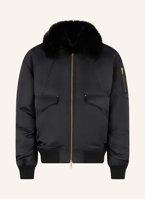 MOOSE KNUCKLES Blouson mit Kunstfell SCHWARZ