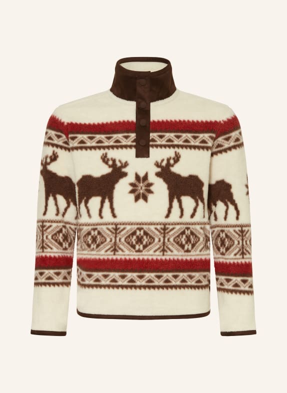 POLO RALPH LAUREN Fleece-Troyer CREME / BRAUN / ROT