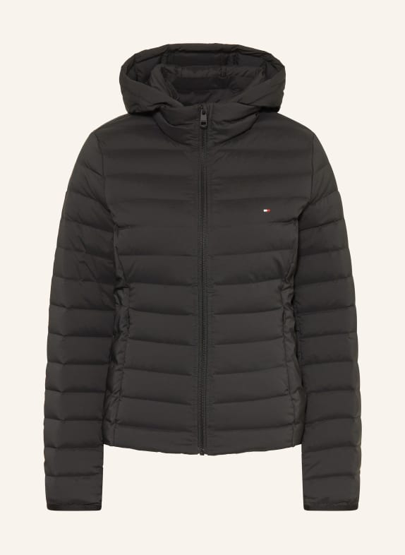 TOMMY HILFIGER Lightweight-Daunenjacke mit abnehmbarer Kapuze SCHWARZ