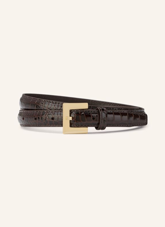 ANINE BING Leather belt NICOLA DARK BROWN